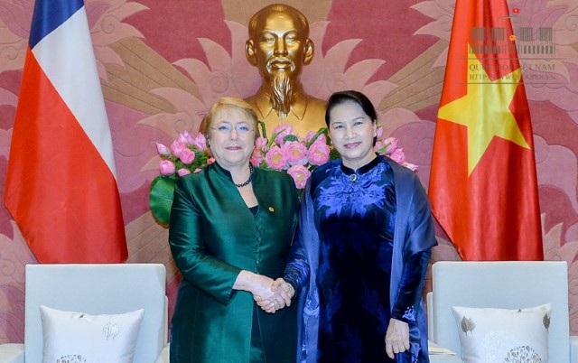 Chủ tịch Quốc hội Nguyễn Thị Kim Ngân tiếp Tổng thống nước Cộng hòa Chile Michelle Bachelet Jeria